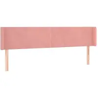 vidaXL Hoofdbord met randen 163x16x78/88 cm fluweel roze