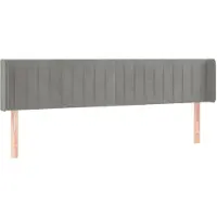 vidaXL Hoofdbord met randen 183x16x78/88 cm fluweel lichtgrijs