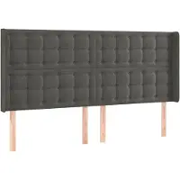 vidaXL Hoofdbord met randen 163x16x118/128 cm fluweel donkergrijs