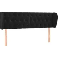 vidaXL Hoofdbord met randen 147x23x78/88 cm fluweel zwart