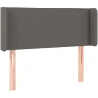 vidaXL Hoofdbord met randen 103x16x78/88 cm kunstleer grijs