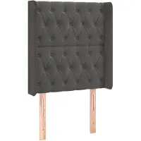 vidaXL Hoofdbord met randen 83x16x118/128 cm fluweel donkergrijs