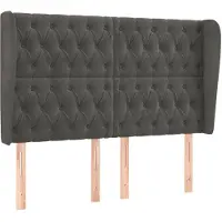 vidaXL Hoofdbord met randen 163x23x118/128 cm fluweel donkergrijs