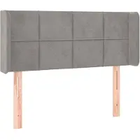 vidaXL Hoofdbord met randen 103x16x78/88 cm fluweel lichtgrijs