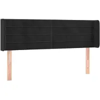 vidaXL Hoofdbord met randen 147x16x78/88 cm fluweel zwart