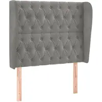 vidaXL Hoofdbord met randen 103x23x118/128 cm fluweel lichtgrijs