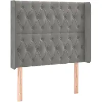 vidaXL Hoofdbord met randen 93x16x118/128 cm fluweel lichtgrijs