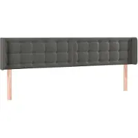 vidaXL Hoofdbord met randen 163x16x78/88 cm fluweel donkergrijs