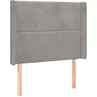 vidaXL Hoofdbord met randen 103x16x118/128 cm fluweel lichtgrijs