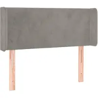 vidaXL Hoofdbord met randen 83x16x78/88 cm fluweel lichtgrijs