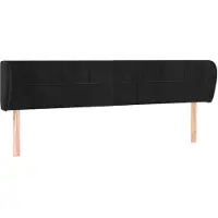 vidaXL Hoofdbord met randen 203x23x78/88 cm fluweel zwart