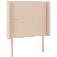 vidaXL Hoofdbord met randen 93x16x118/128 cm kunstleer cappuccinokleur