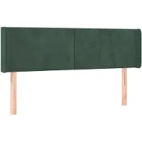 vidaXL Hoofdbord met randen 147x16x78/88 cm fluweel donkergroen