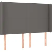 vidaXL Hoofdbord met randen 147x16x118/128 cm kunstleer grijs