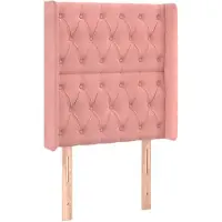 vidaXL Hoofdbord met randen 83x16x118/128 cm fluweel roze
