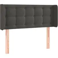 vidaXL Hoofdbord met randen 103x16x78/88 cm fluweel donkergrijs