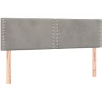 vidaXL Hoofdborden 144x5x78/88 cm fluweel lichtgrijs