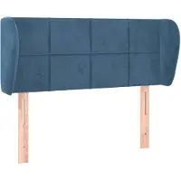 vidaXL Hoofdbord met randen 103x23x78/88 cm fluweel donkerblauw