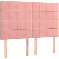 vidaXL Hoofdbord roze 144x5x118/128 cm fluweel