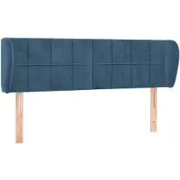 vidaXL Hoofdbord met randen 147x23x78/88 cm fluweel donkerblauw