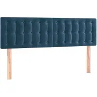 vidaXL Hoofdborden 144x5x78/88 cm fluweel donkerblauw
