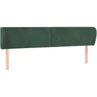 vidaXL Hoofdbord met randen 203x23x78/88 cm fluweel donkergroen