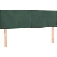 vidaXL Hoofdborden 144x5x78/88 cm fluweel donkergroen