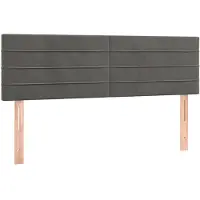 vidaXL Hoofdborden 144x5x78/88 cm fluweel donkergrijs