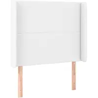 vidaXL Hoofdbord met randen 103x16x118/128 cm kunstleer wit