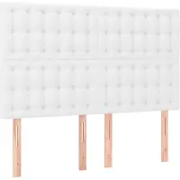 vidaXL Hoofdbord wit 144x5x118/128 cm kunstleer