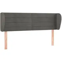 vidaXL Hoofdbord met randen 147x23x78/88 cm fluweel donkergrijs