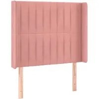 vidaXL Hoofdbord met randen 93x16x118/128 cm fluweel roze