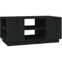 vidaXL Salontafel 90x49x40,5 cm massief grenenhout zwart