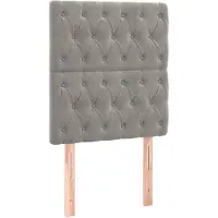 vidaXL Hoofdbord lichtgrijs 80x7x118/128 cm fluweel