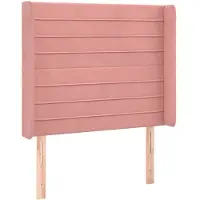 vidaXL Hoofdbord met randen 103x16x118/128 cm fluweel roze