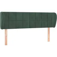 vidaXL Hoofdbord met randen 147x23x78/88 cm fluweel donkergroen
