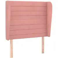 vidaXL Hoofdbord met randen 83x23x118/128 cm fluweel roze