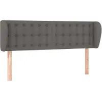 vidaXL Hoofdbord met randen 147x23x78/88 cm kunstleer grijs
