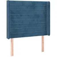 vidaXL Hoofdbord met randen 103x16x118/128 cm fluweel donkerblauw