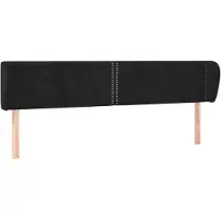 vidaXL Hoofdbord met randen 203x23x78/88 cm fluweel zwart