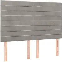 vidaXL Hoofdbord lichtgrijs 144x5x118/128 cm fluweel