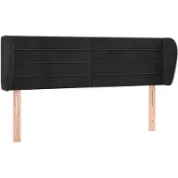vidaXL Hoofdbord met randen 147x23x78/88 cm fluweel zwart
