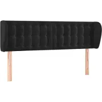 vidaXL Hoofdbord met randen 147x23x78/88 cm fluweel zwart