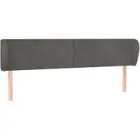 vidaXL Hoofdbord met randen 183x23x78/88 cm fluweel donkergrijs