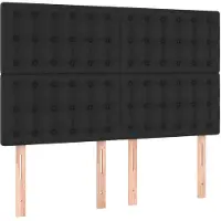 vidaXL Hoofdbord zwart 144x5x118/128 cm kunstleer