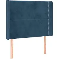 vidaXL Hoofdbord met randen 103x16x118/128 cm fluweel donkerblauw