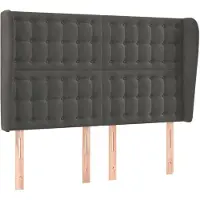 vidaXL Hoofdbord met randen 147x23x118/128 cm fluweel donkergrijs