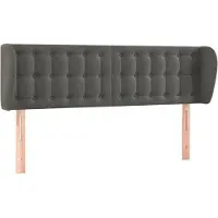 vidaXL Hoofdbord met randen 147x23x78/88 cm fluweel donkergrijs