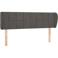 vidaXL Hoofdbord met randen 147x23x78/88 cm fluweel donkergrijs