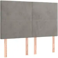 vidaXL Hoofdbord lichtgrijs 144x5x118/128 cm fluweel